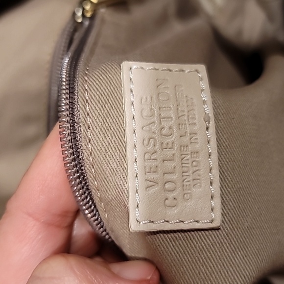 Versace Collection chain handle snake embossed leather shoulder bag